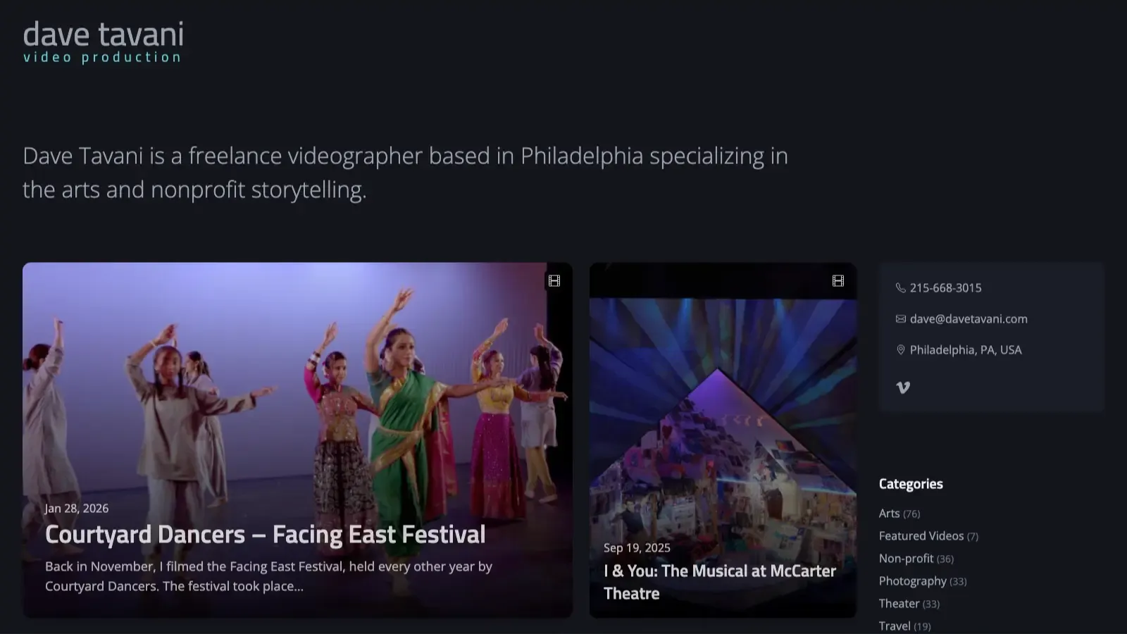 Dave Tavani Videography